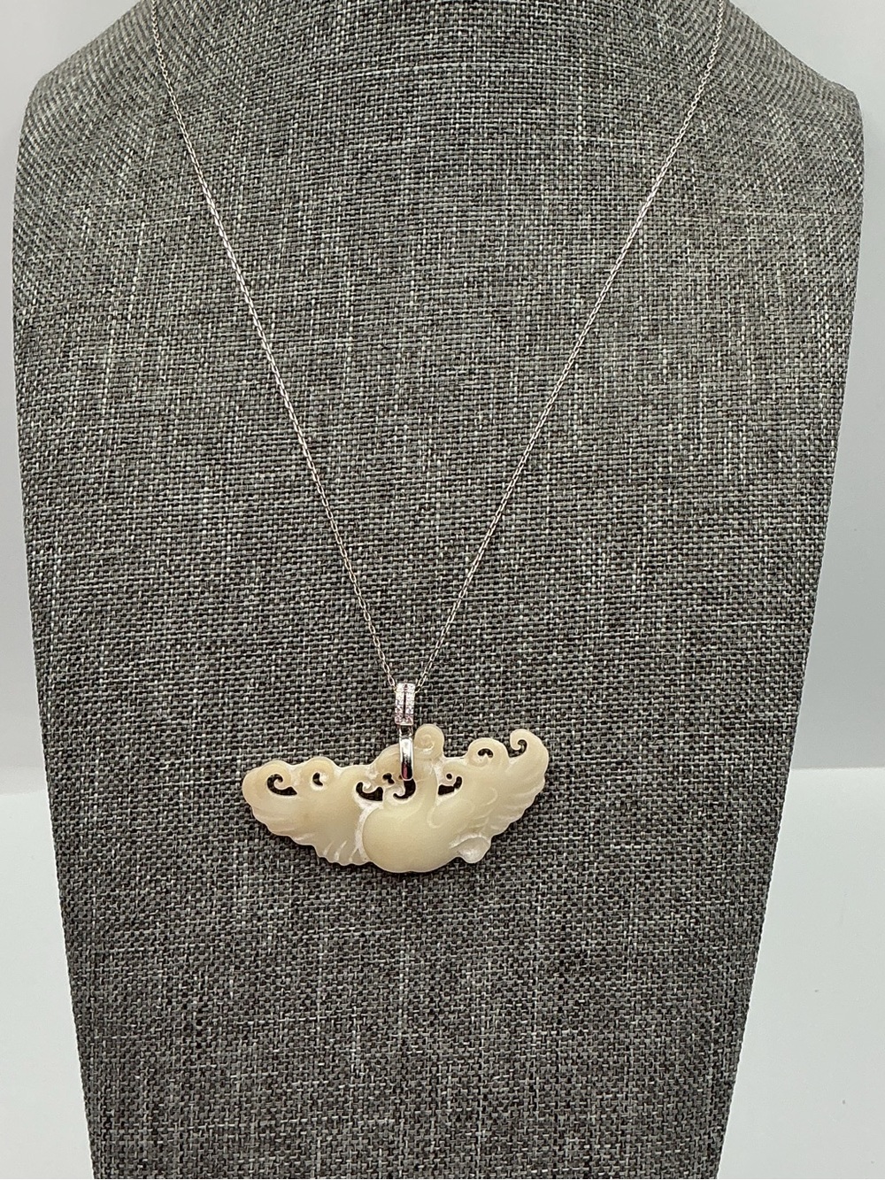 Sterling Silver 925 Classic Tibetan Jade Necklace